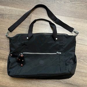 Kipling black large travel tote bag